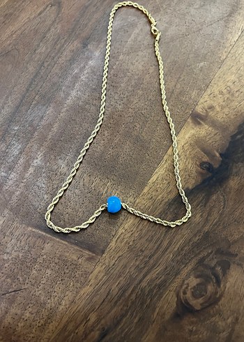 Burgu Zincir, el yapımı  vintage cam boncuk - Görsel 3