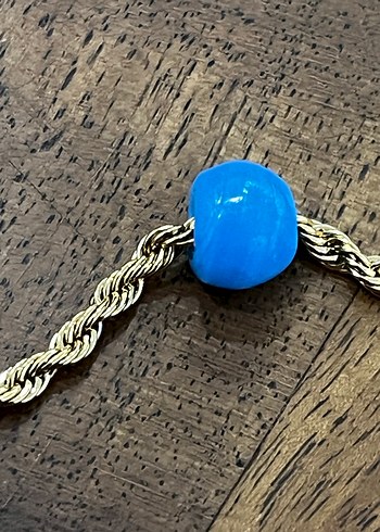 Burgu Zincir, el yapımı  vintage cam boncuk - Görsel 4