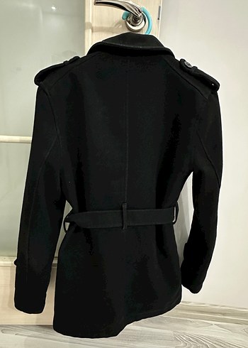 Kemerli Siyah Erkek Midi Palto - Görsel 3