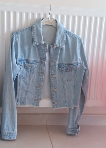 s Beden Mavi Pastel Kadın Denim Ceket