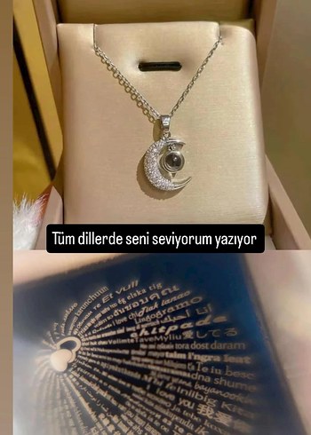TÜM DİLLERDE SENİ SEVİYORUM YAZAN Ay Kolye