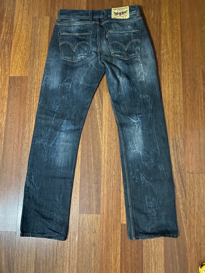 Erkek Bol Kesim Koyu Renk Denim Kot Pantolon levis 506 - Görsel 2