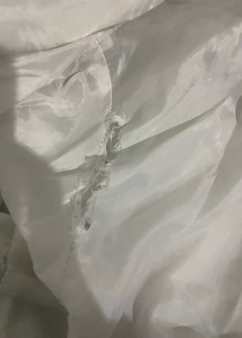 Kürk Detaylı Beyaz Kapüşonlu Kışlık Kadın Mont - Görsel 4