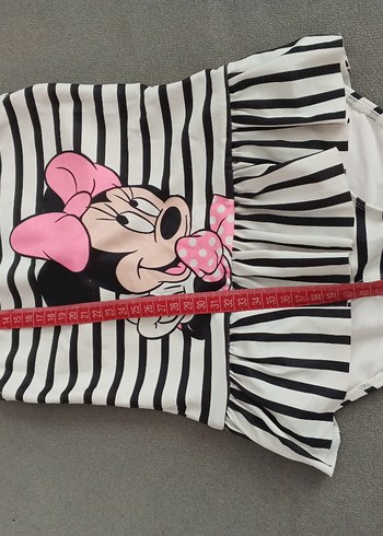 4 Yaş Beden beyaz Renk Kız Çocuk Minnie Mouse Fırfırlı Mayo