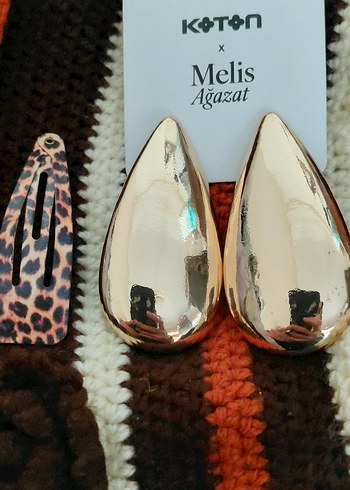 Koton/Melis Ağazat Altın Rengi Büyük Küpe - Görsel 2