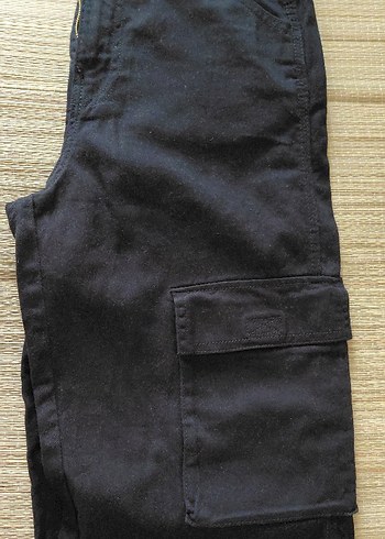 2 Adet Keten Kargo Pantolon Siyah + Bej - Görsel 5