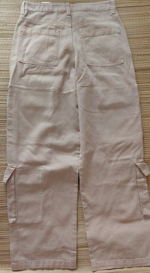 2 Adet Keten Kargo Pantolon Siyah + Bej - Görsel 2