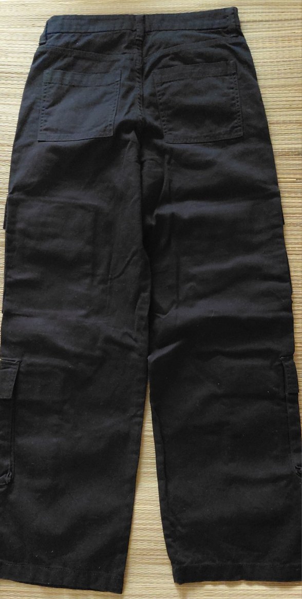 2 Adet Keten Kargo Pantolon Siyah + Bej - Görsel 4