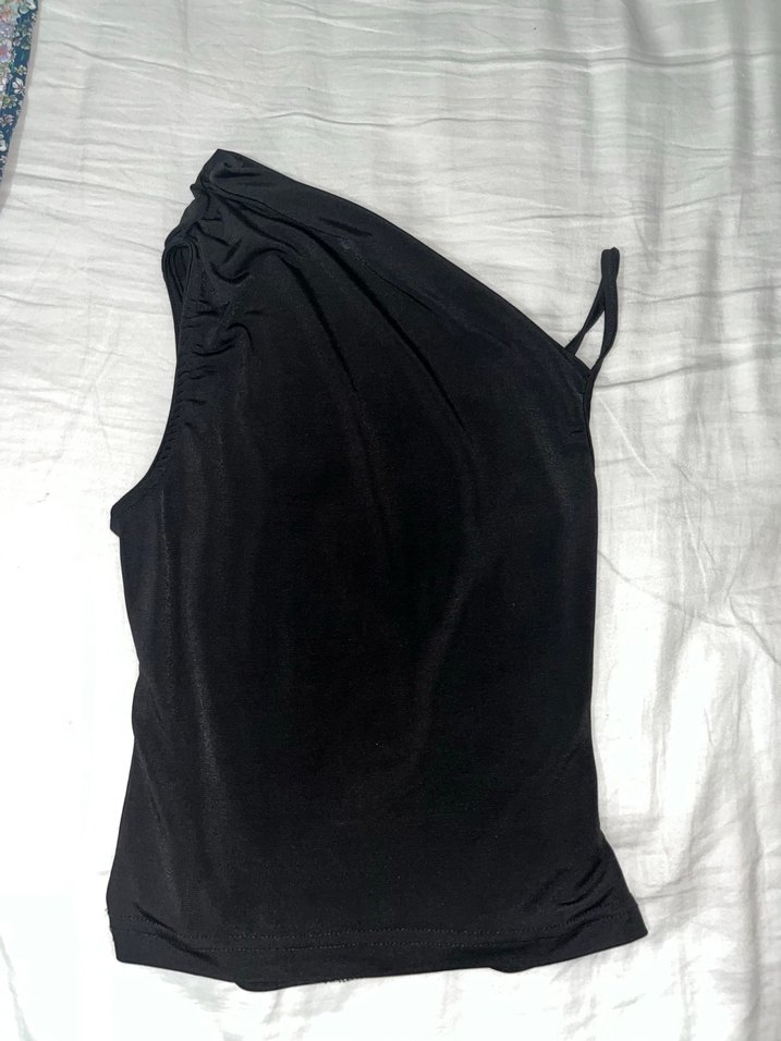 Drapeli Siyah bluz - Görsel 3