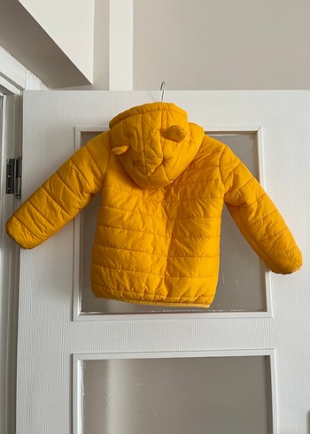 Erkek Çocuk Sarı Kapüşonlu Fermuarlı Mont - Görsel 3