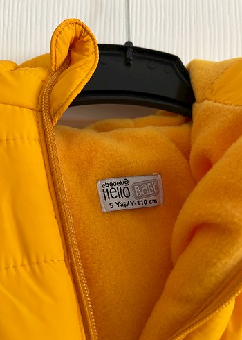 Erkek Çocuk Sarı Kapüşonlu Fermuarlı Mont - Görsel 5