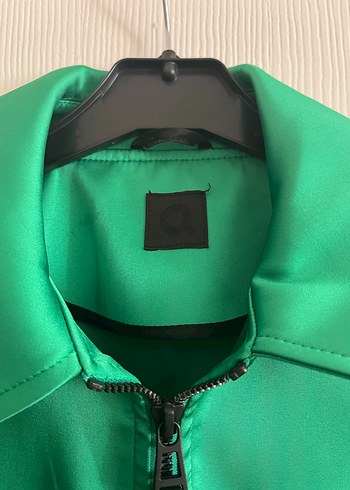 Kemer Detaylı Yeşil Deri Kadın Ceket - Görsel 3