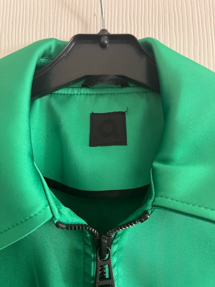 Kemer Detaylı Yeşil Deri Kadın Ceket - Görsel 3