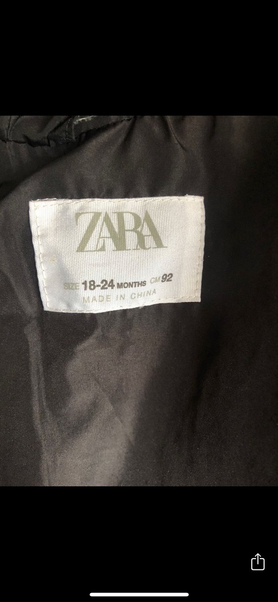 Zara Kürklü Siyah Çocuk Kışlık Mont - Görsel 4