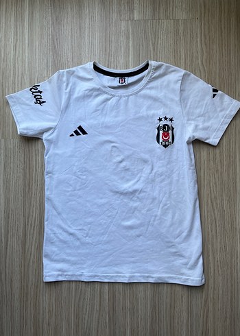 xs Beden Beşiktaş Beyaz Kısa Kollu Pamuklu Tişört