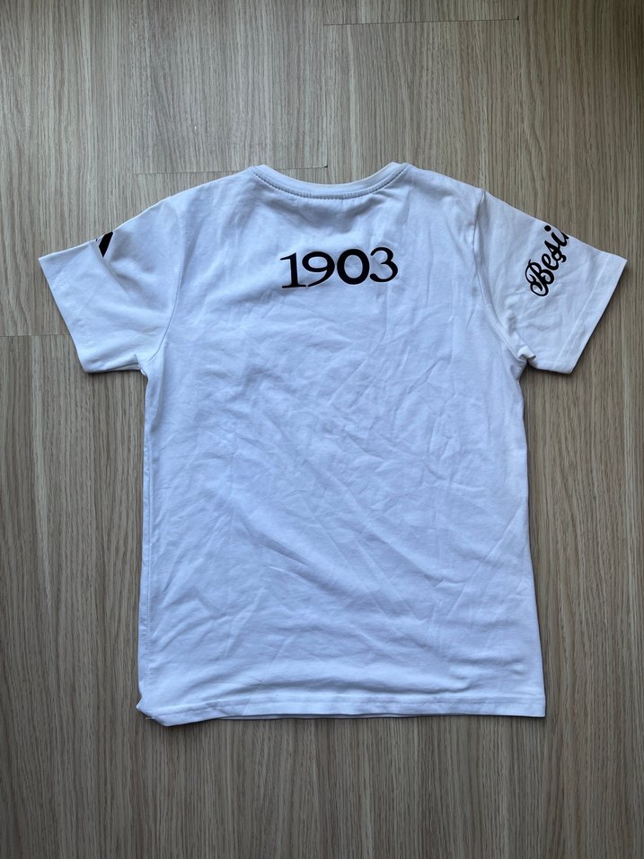 Beşiktaş Beyaz Kısa Kollu Pamuklu Tişört - Görsel 4