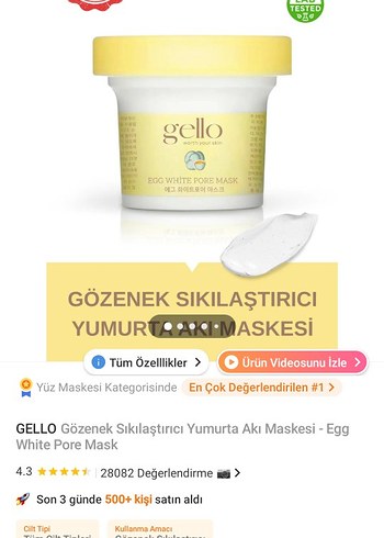 Gello Gözenek Sıkılaştırıcı Yumurta Akı Maskesi - Görsel 5