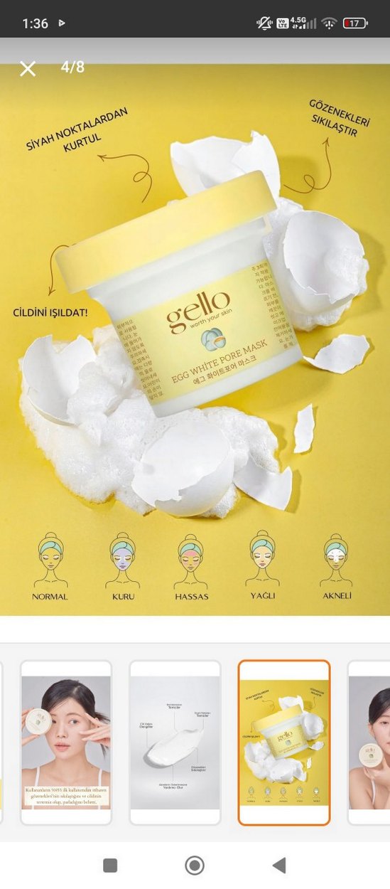 Gello Gözenek Sıkılaştırıcı Yumurta Akı Maskesi - Görsel 4