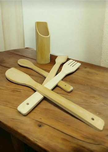 Bej Ahşap Mutfak Gereçleri Seti - Görsel 3