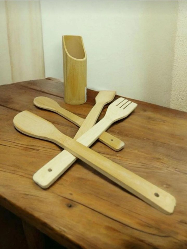 Bej Ahşap Mutfak Gereçleri Seti - Görsel 3