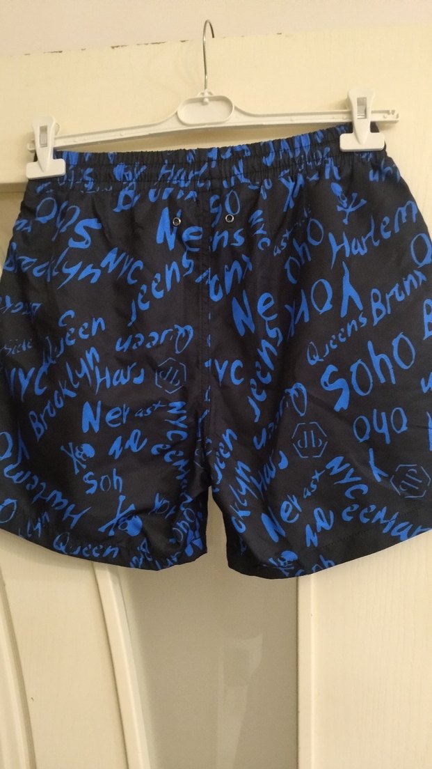 Lacivert Baskılı Erkek Mini Şort - Görsel 3