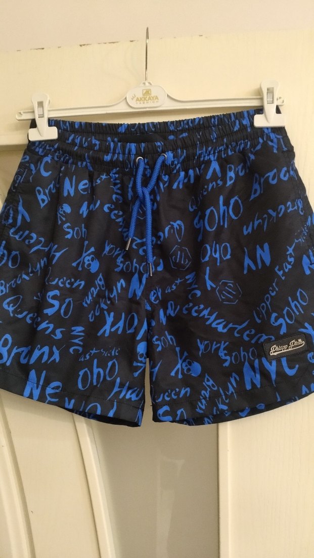 Lacivert Baskılı Erkek Mini Şort - Görsel 2