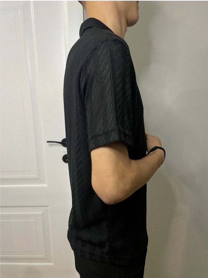 Siyah Erkek Polo Yaka Tişört - Görsel 3