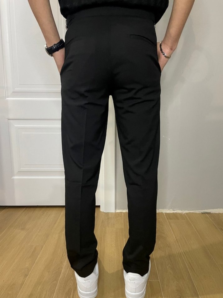 Siyah Kemerli Keten Pantolon - Görsel 5