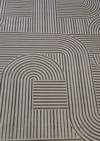 Çağdaş Çizgili Kahverengi Gri Halı 120/180 - Görsel 3