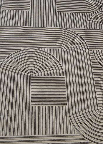 Çağdaş Çizgili Kahverengi Gri Halı 120/180 - Görsel 4