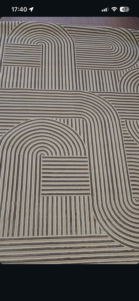 Çağdaş Çizgili Kahverengi Gri Halı 120/180 - Görsel 4