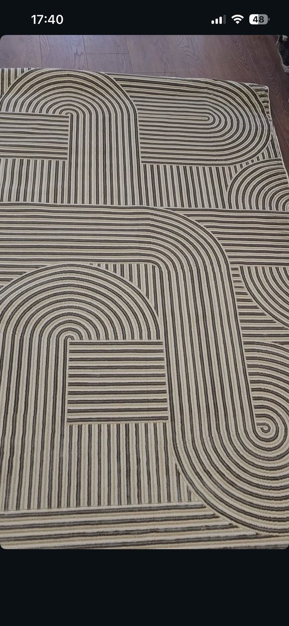 Çağdaş Çizgili Kahverengi Gri Halı 120/180 - Görsel 2