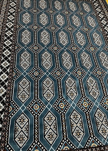 Petrol  mavısı Desenli Geleneksel Halı - Görsel 2