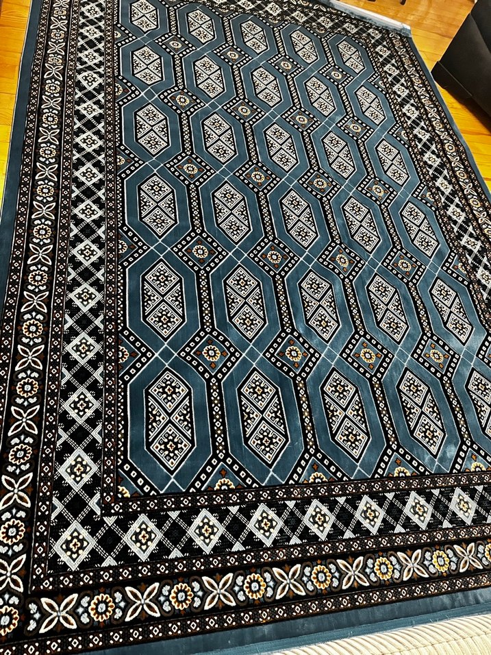 Petrol  mavısı Desenli Geleneksel Halı - Görsel 3