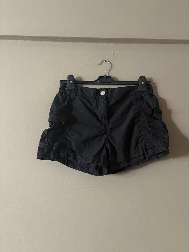 Siyah Mini rahat kalıp şort - Görsel 2