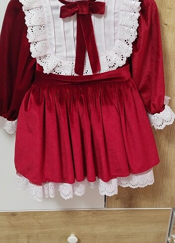 24-36 Ay Beden bordo Renk Vintage elbise kız çocuk