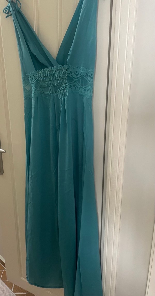 Yeşil Uzun Bohem vintage Kadın gecelik Sabahlık - Görsel 2