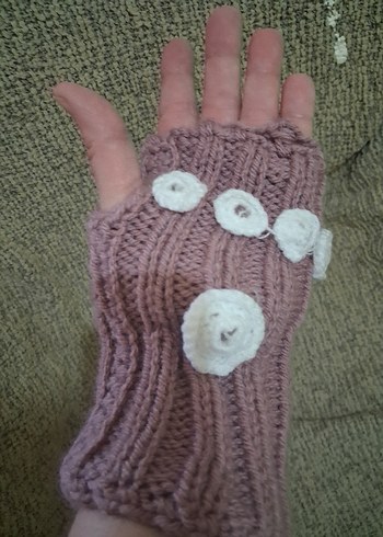 Bohem Tarz Pastel Örgü Kadın Eldiven - Görsel 2