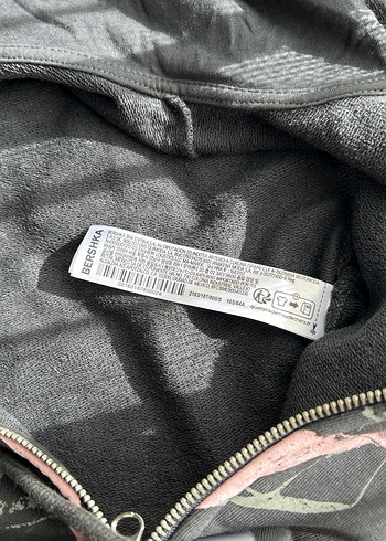 s Beden pembe Renk Bershka Fermuarlı Sweatshirt