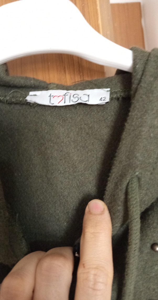 Düğmeli Uzun Süet Kadın Kaban - Görsel 3