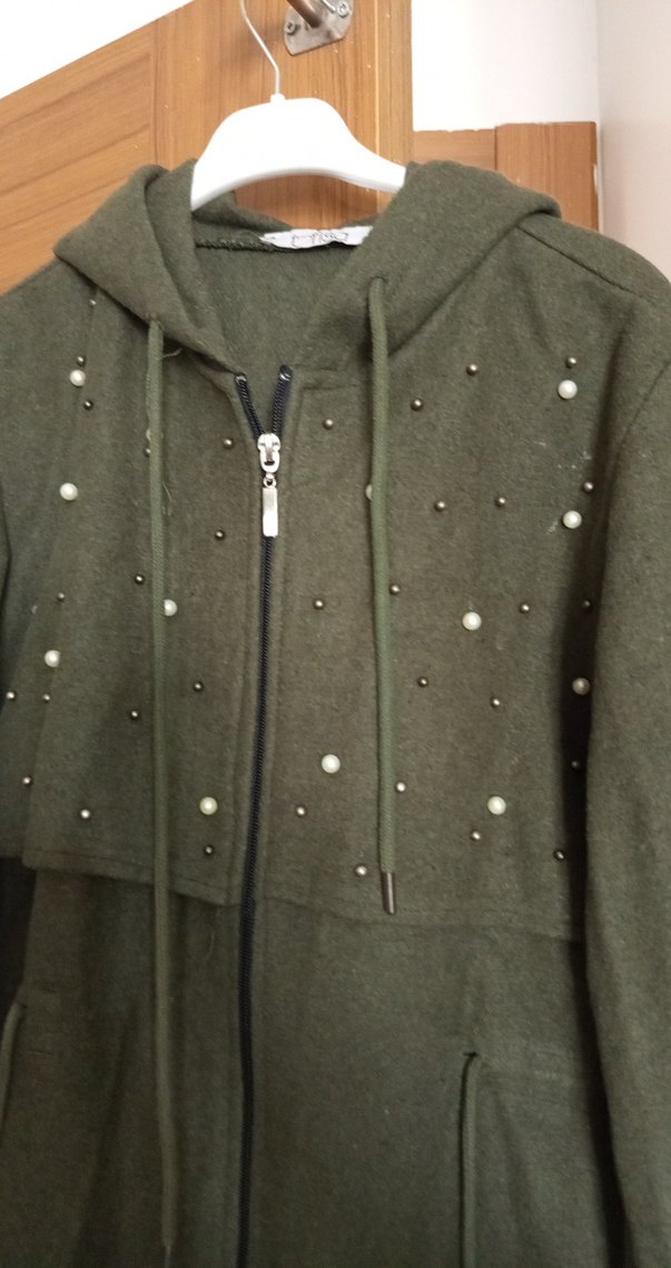 Düğmeli Uzun Süet Kadın Kaban - Görsel 2