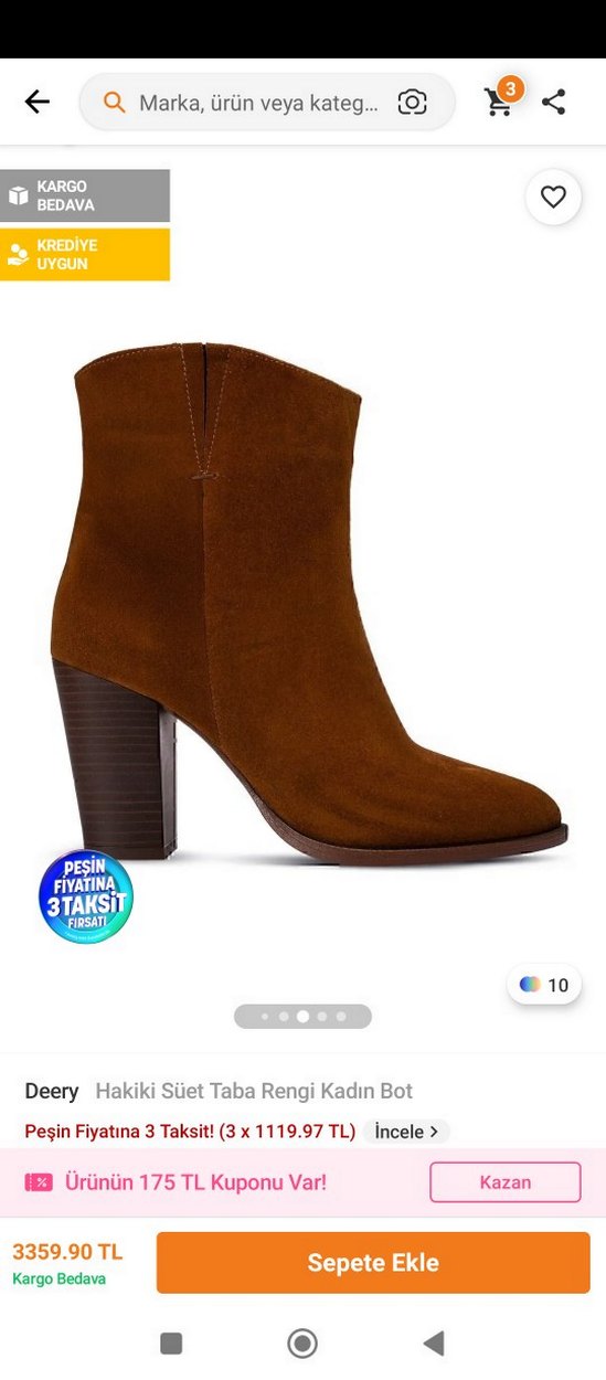 Kahverengi Süet Kadın Dolgu Topuklu Bot - Görsel 3