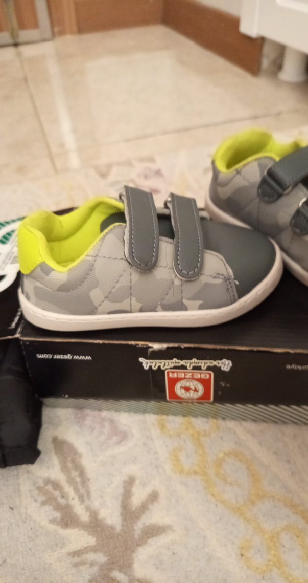 Gri Erkek Çocuk Spor Ayakkabı Velcro - Görsel 2