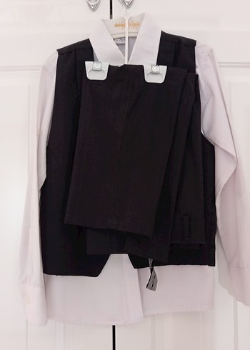 Klasik Siyah Yelekli Çocuk Takım elbise - Görsel 6