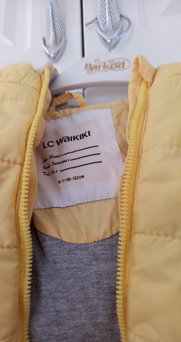 Sarı Fermuarlı Kız  Ve erkek Çocuk Mont - Görsel 2