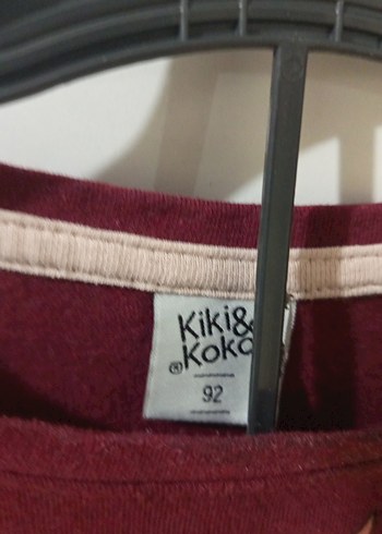 Bordo Uzun Kollu Kız Çocuk Elbise ikiz bebek - Görsel 3