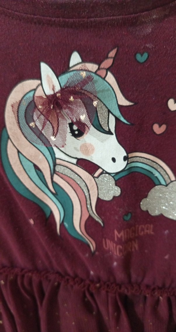 Bordo Uzun Kollu Kız Çocuk Elbise ikiz bebek - Görsel 2