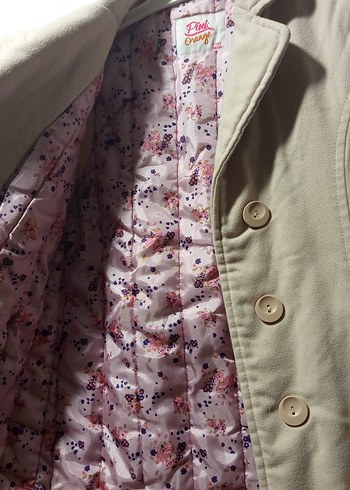 Bej Düğmeli Kız Çocuk Ceketi - Görsel 2