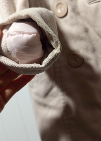 Bej Düğmeli Kız Çocuk Ceketi - Görsel 4