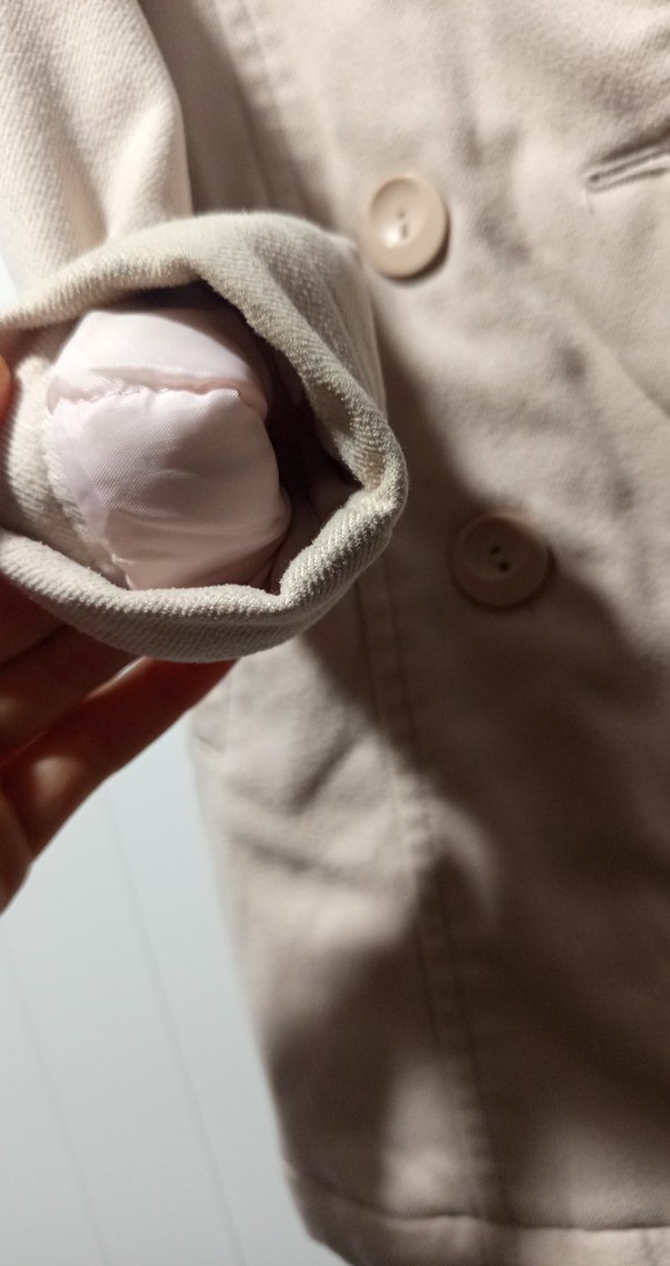 Bej Düğmeli Kız Çocuk Ceketi - Görsel 4